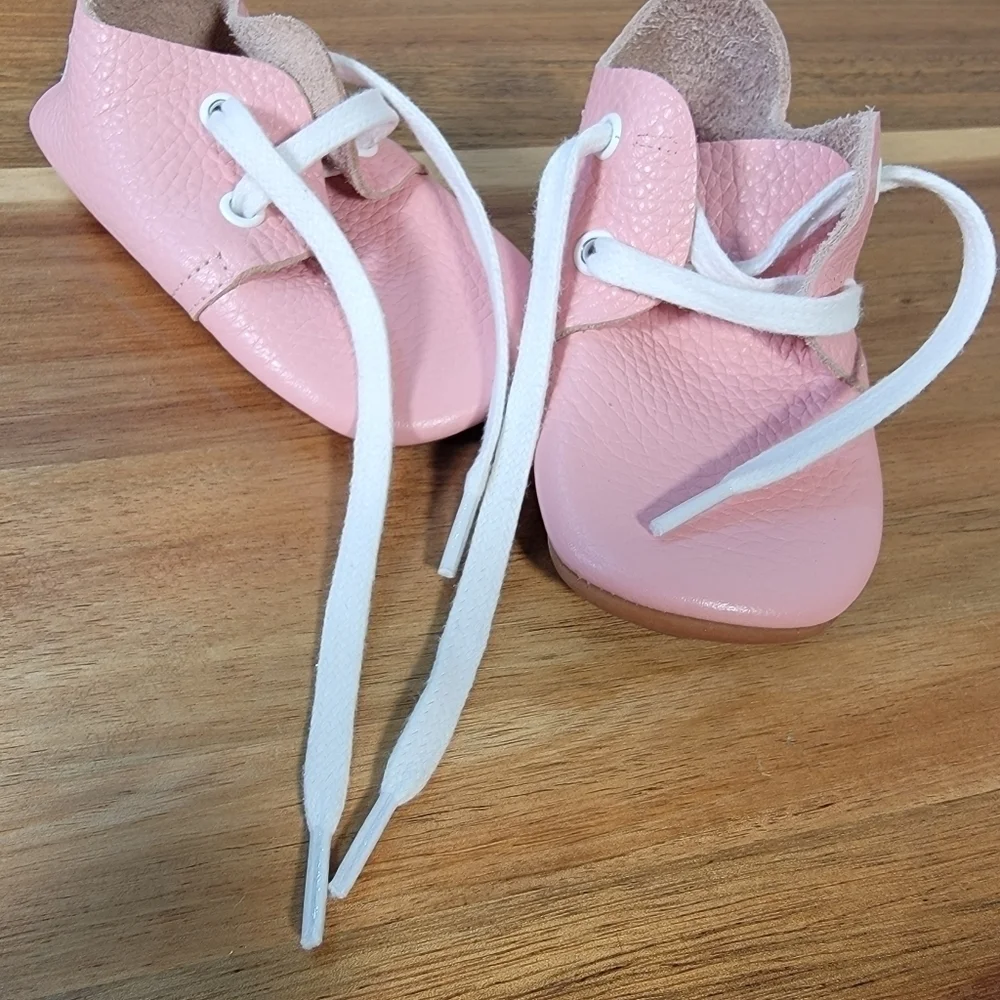 Ella Bonna Pink Baby Shoes Leather Rubber Soles Moccasins Loafers Girl Size 5.5